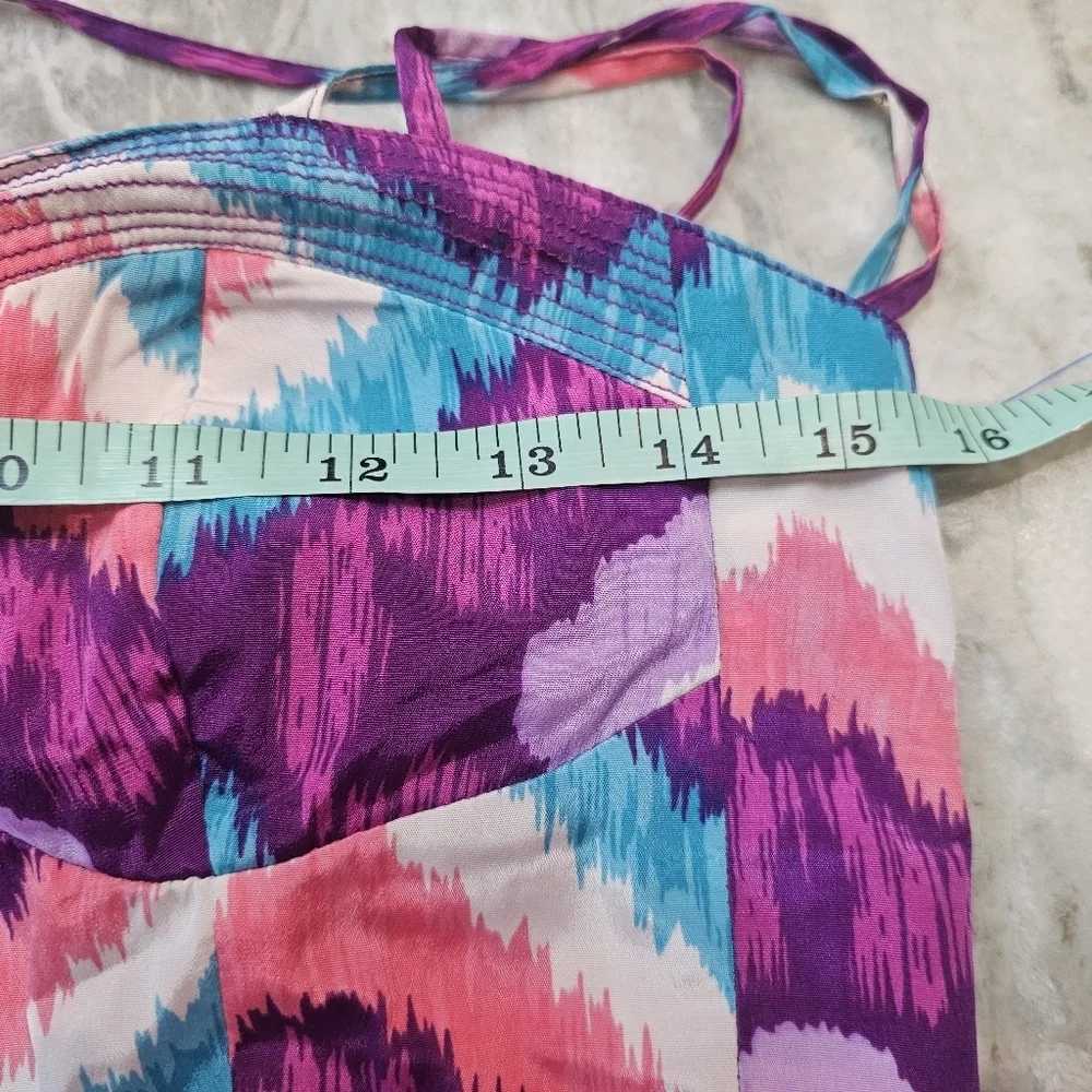American Eagle Strappy Chevron Mini Dress Size 4 Purple Pink Festival Boho